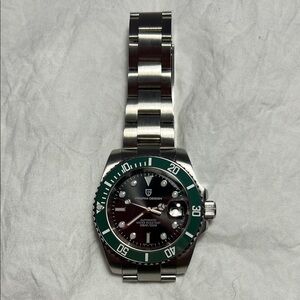 Pagani Design Silver and Green Watch Automatic